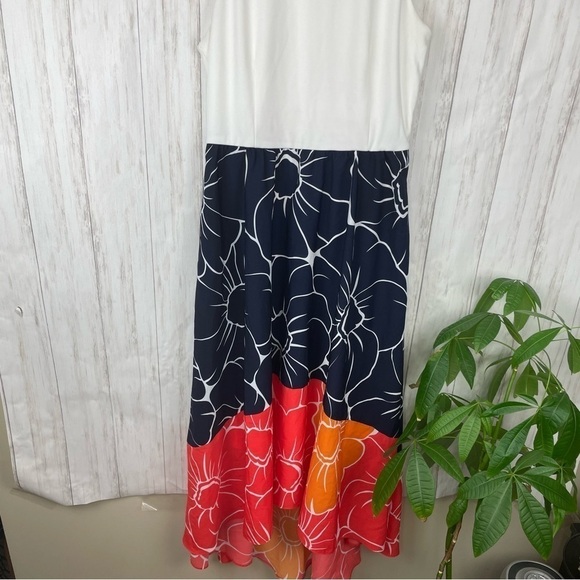 Anthropologie Hutch Ombre Orange Floral Print Dress Medium - Picture 5 of 12